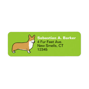 Pembroke Welsh Corgi Etiquetas de la dirección de