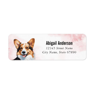 Pembroke Welsh Corgi Etiquetas de la dirección de 