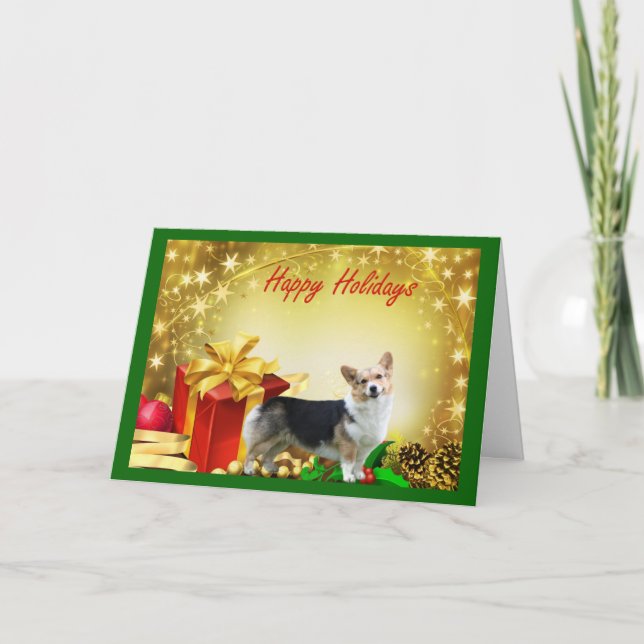 Pembroke Welsh Corgi Navidades Regalos de tarjetas (Anverso)