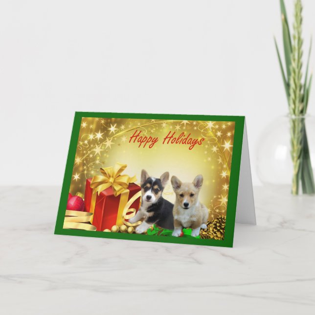 Pembroke Welsh Corgi Navidades Regalos de tarjetas (Anverso)