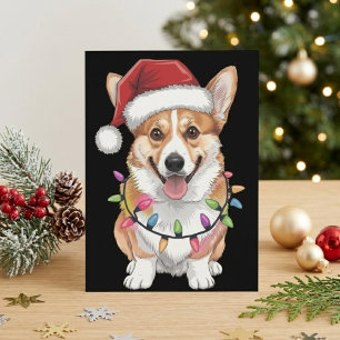 Pembroke Welsh Corgi Santa Luces Árbol de Navidad 