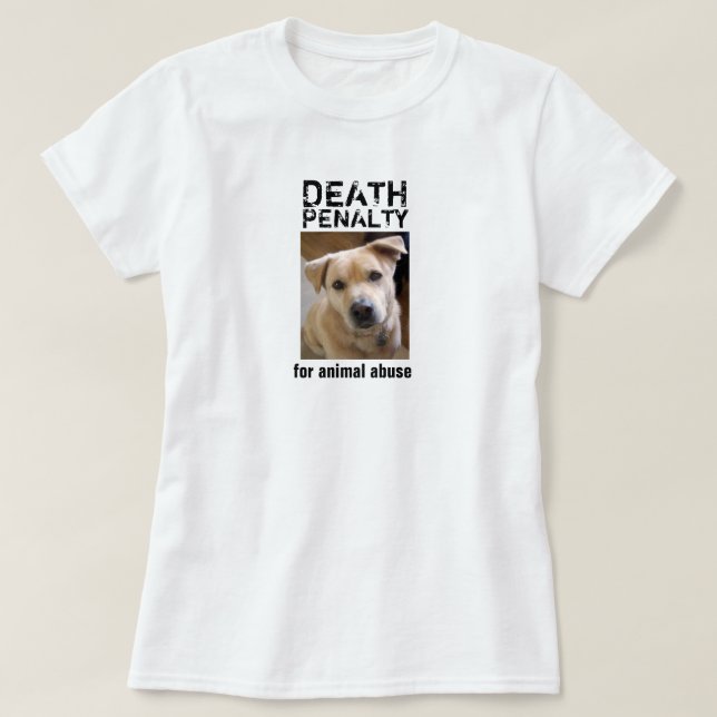 PENA DE MUERTE PARA LA CAMISETA ANIMAL DEL ABUSO (Diseño del anverso)