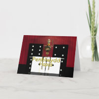 Penblwydd Hapus, tarjeta del bilingüe del feliz