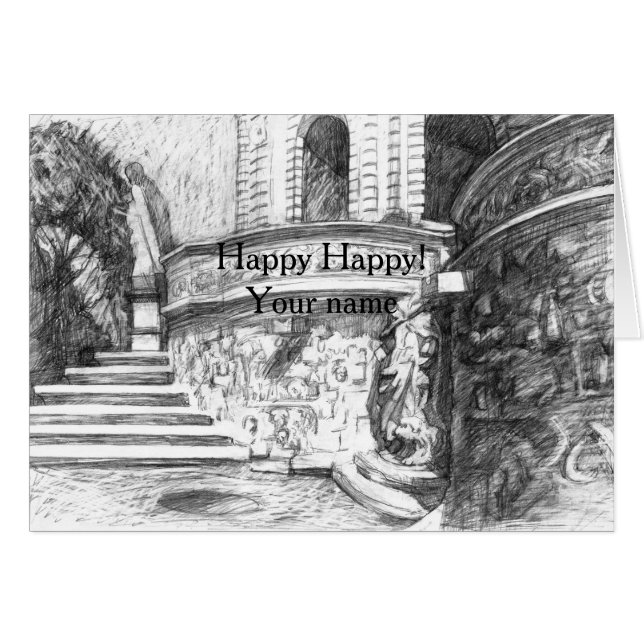 Pencilarla del castillo Monocromo Blanco y negro (Anverso (Horizontal))