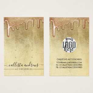 Pendiente con Logo de Goteo de Brillo Dorado Glamu