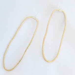 Pendientes de cobre amarillo ligeros ovales largos