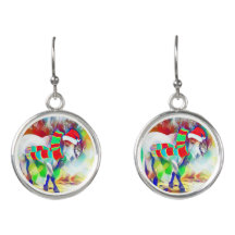 Pendientes de la moda del caballo del navidad