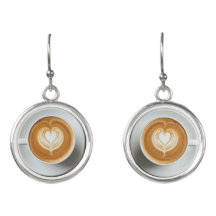 Pendientes divertidos de arte latte para amantes d