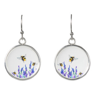 Pendientes Flores de primavera y brasas voladoras de abejas