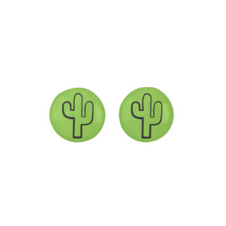 Pendientes verdes simples del cactus/del perno