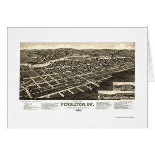 Pendleton, O mapa panorámico - 1884