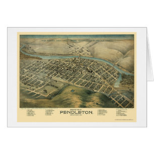Pendleton, O mapa panorámico - 1890's