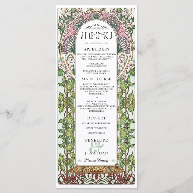 PENELOPE 01 A - Menú de alimentos Boda 1 (Anverso)