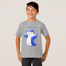 Pengu Feliz Pingüino (Azul) Camiseta para niños