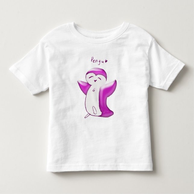 Pengu Happy Penguin(Cereza Brillante) Camiseta par (Anverso)