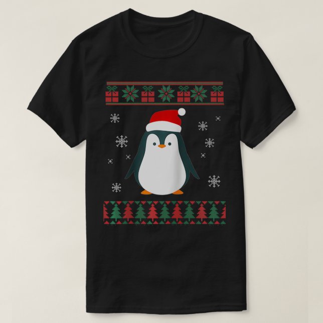 Penguin Lover Xmas  Ugly Penguin Christmas Sweater (Diseño del anverso)