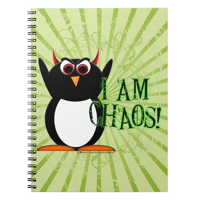 ¡Penguin™ malvado soy caos! Cuaderno divertido (Frente)