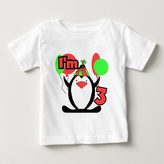 Penguin: Tengo 3 camisetas de cumpleaños y regalos (Anverso)