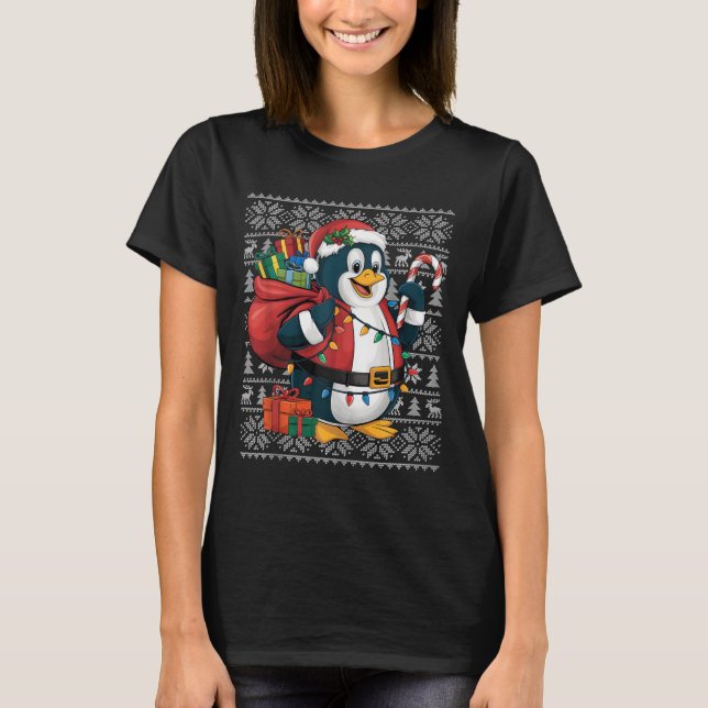 Penguin Xmas Sweater Style Ugly Santa Penguin Chri (Anverso)