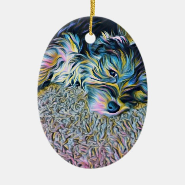 Penique el ornamento de Morkie (Frente)