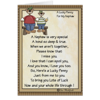 Penique Tarjeta-Sobrino-Afortunado del