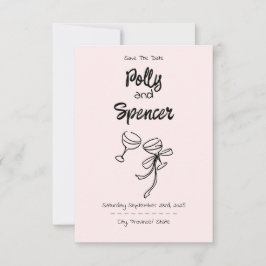 Penmanship Pastel Salva la fecha de Rubor