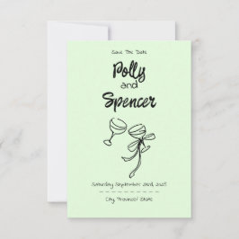 Penmanship Pastel Save the Date Pale Fern