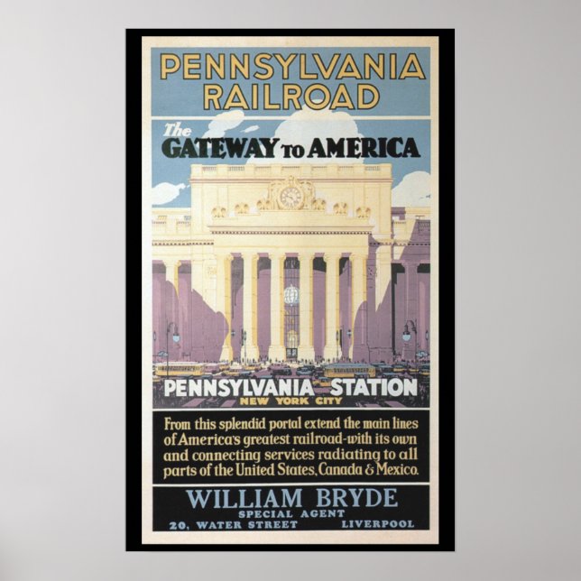 Penn Station, Gateway To America 1929 Posters Impr (Frente)