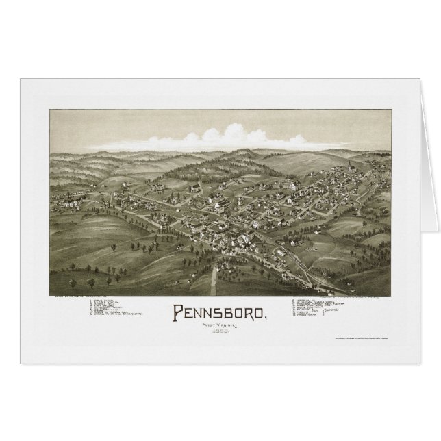 Pennsboro, mapa panorámico de WV - 1899 (Anverso (Horizontal))