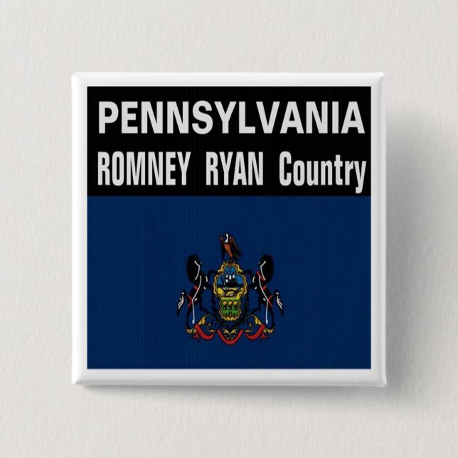 PENNSYLVANIA es botón del país de Romney Ryan (Anverso)