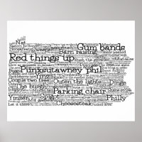 Pennsylvania USA Jerga Palabra Mapa de Arte Poster