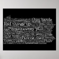 Pennsylvania USA Jerga Palabra Mapa de Arte Poster