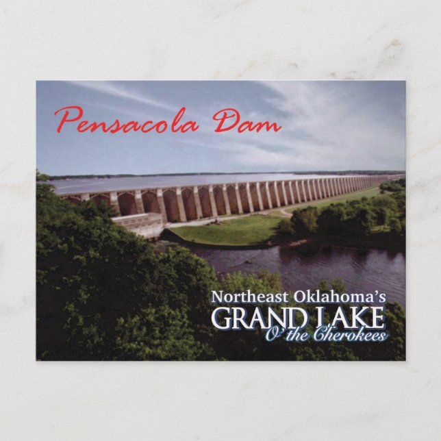 Pensacola Dam...Grand Lake OK  postal v2 (Anverso)