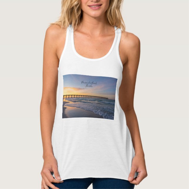 Pensacola Pier Shoreline Sunrise Tank Top (Anverso)