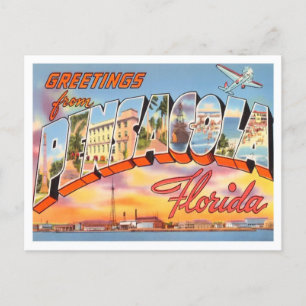 Pensacola, postal de las letras grandes de la époc