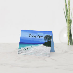 Pensamiento azul del atardecer en tus tarjetas