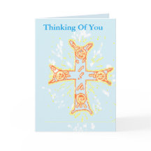 Pensamiento de la tarjeta de simpatía usted / Cruz