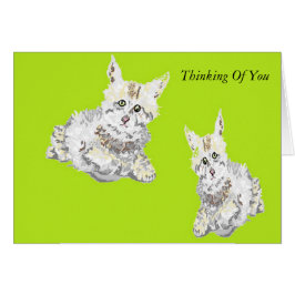 Pensamiento de tarjetas de notas de ti/gatitos