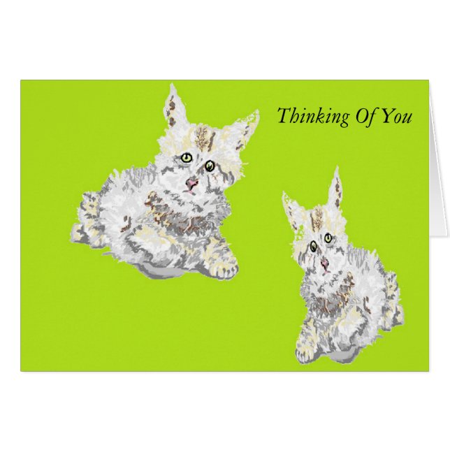 Pensamiento de tarjetas de notas de ti/gatitos (Anverso (Horizontal))