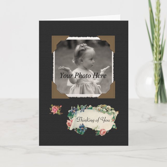 Pensamiento en usted tarjeta de la foto de los (Anverso)