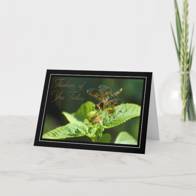 Pensamiento en usted tarjeta de la libélula (Anverso)