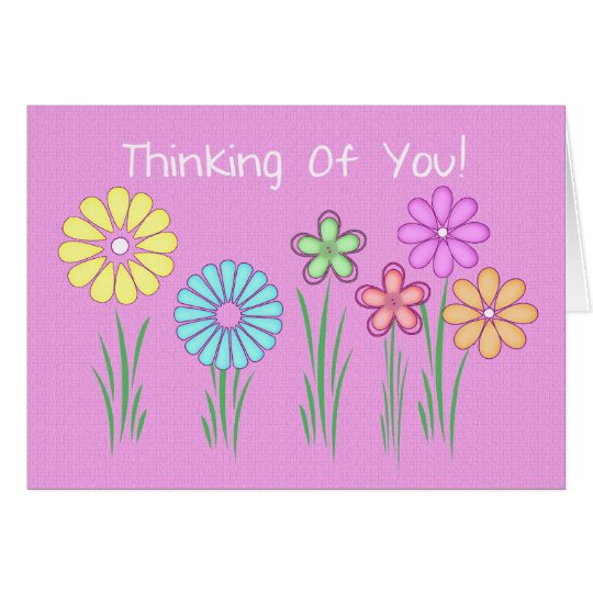pensamiento en usted tarjeta del greetng con rosa