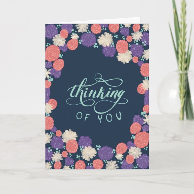 Pensamiento floral de tu tarjeta con caligrafía (Anverso)