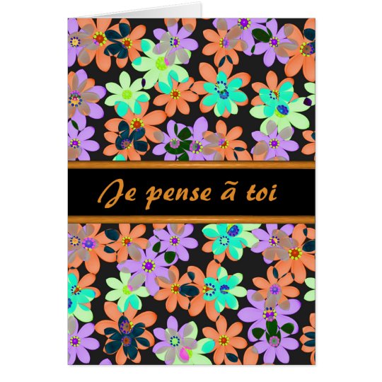 Pensamiento francés en usted tarjeta de la flor