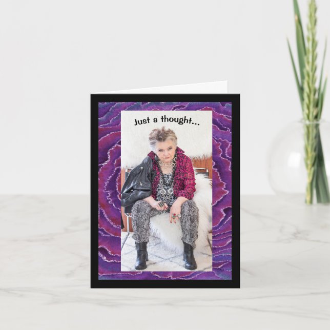 Pensamiento humorístico sobre la tarjeta de felici (Anverso)