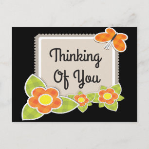 Pensamiento retro de tu postal de mariposa floral