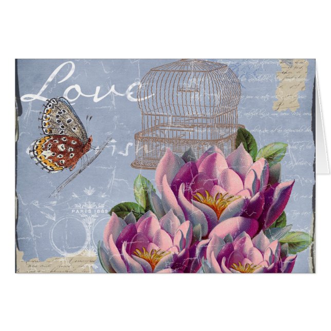 Pensamientos de amor victorianos ensueño mariposa  (Anverso (Horizontal))