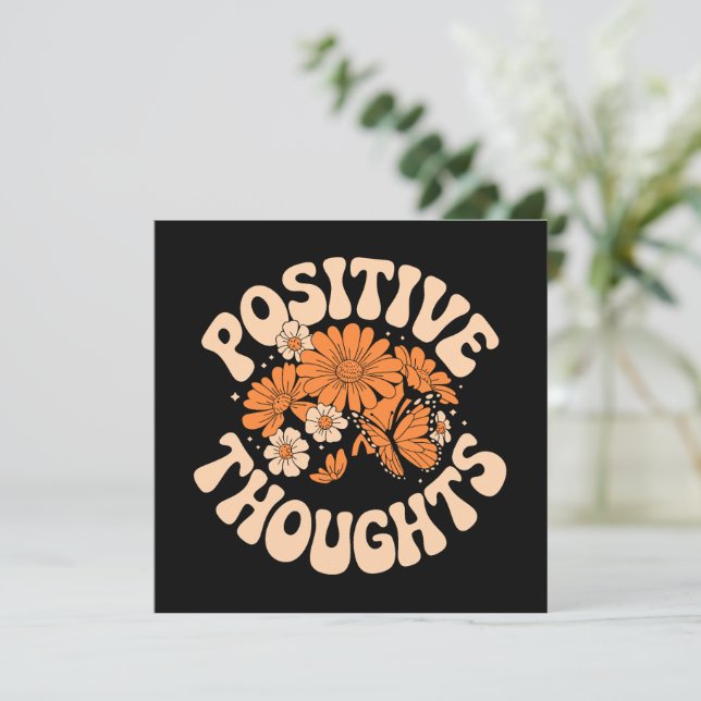Pensamientos positivos - Flores y mariposas (Anverso de pie)