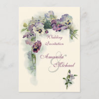 Pensamientos púrpuras que casan la invitación