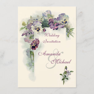 Pensamientos púrpuras que casan la invitación